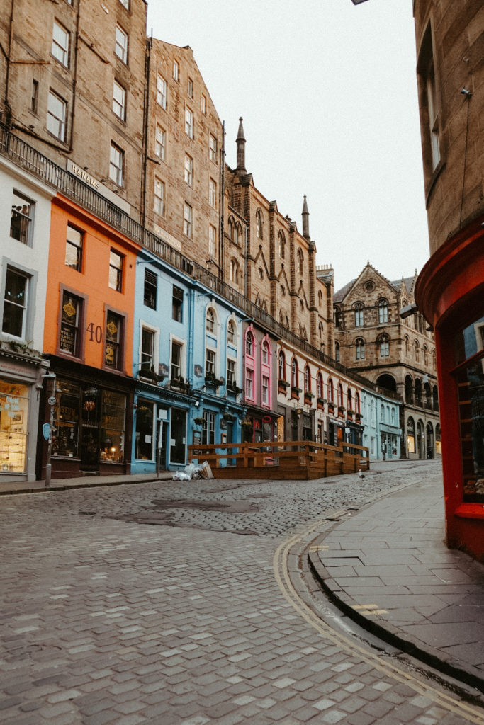Victoria Street in Edinburgh, Scotland.