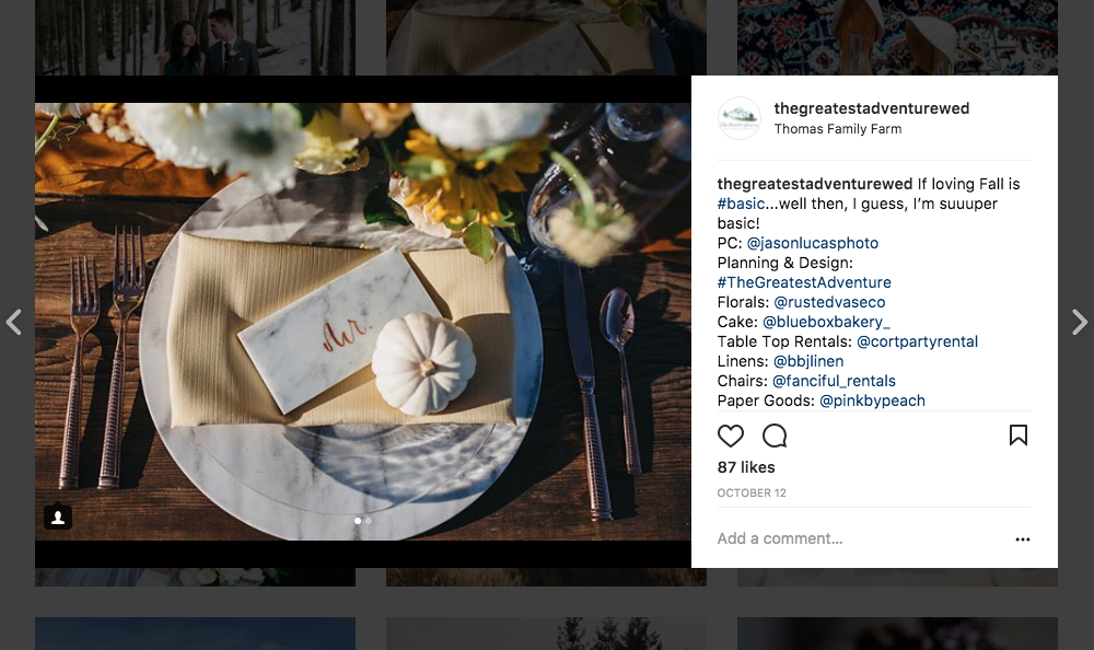 Why you should properly credit wedding vendors on Instagram and Facebook
