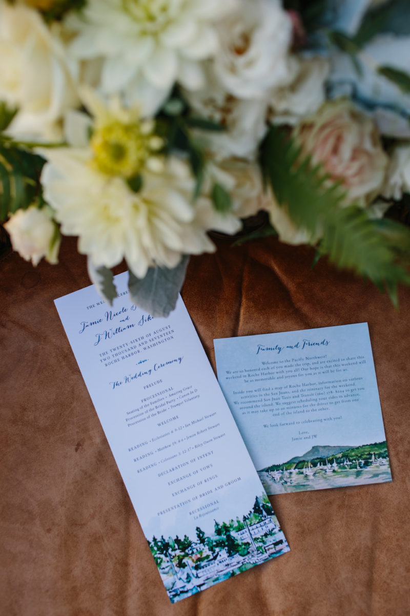 Roche Harbor wedding invitation suite