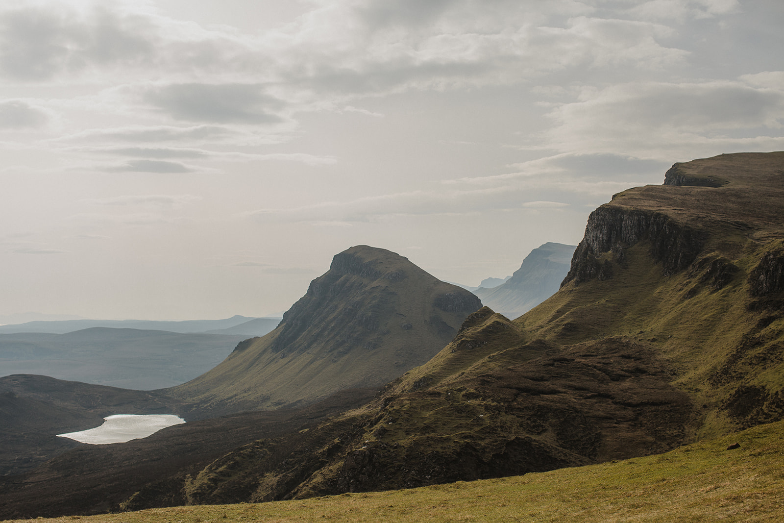 Views from the top of The Quirang on Isle of Skye, Scotland.